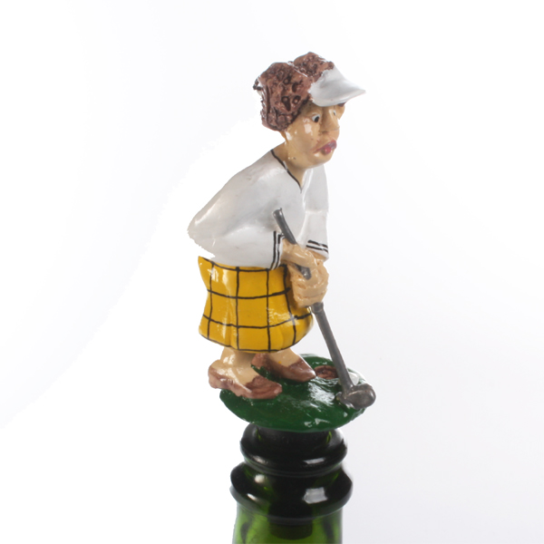 Lady Captain Golfer Bottle Stopper