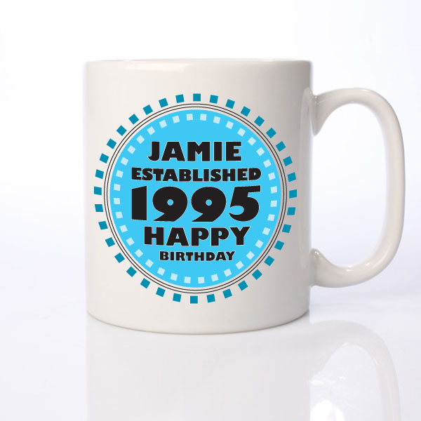Established in... Personalised 18th Birthday Mug Blue