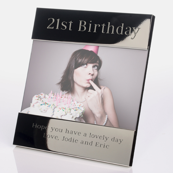 Engraved 21st Birthday Photo Frame