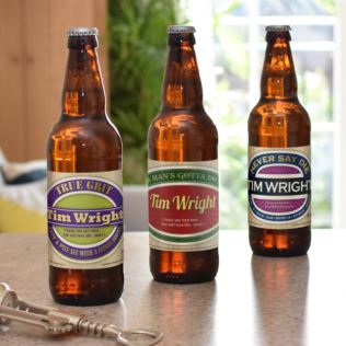 Personalised Man's Virtues Pack of 3 Beer Product Image