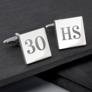 Personalised 30th Birthday Silver Plated Cufflinks Product Image