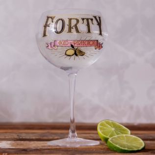 Prohibition Style 40th Birthday Gin Glass Product Image