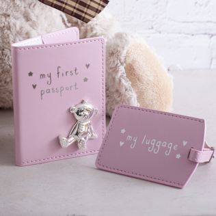 My First Passport And Luggage Tag Set Pink Product Image