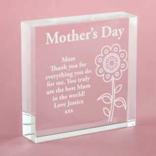Engraved Mother's Day Glass Keepsake Product Image