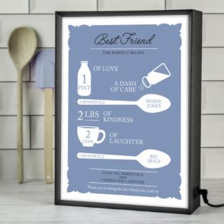 Personalised Friendship Recipe Light Box Product Image