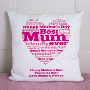 Mother's Day Heart of Words Personalised Cushion Product Image