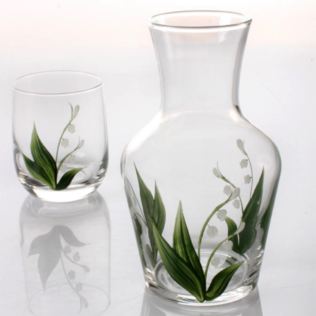 Hand Painted Carafe Set - Lily of The Valley Product Image