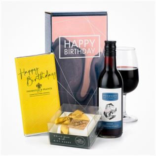 Happy Birthday Gift Box with Red Wine Product Image