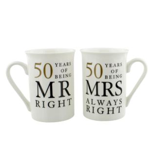50 Years of Being Mr Right and Mrs Always Right  Mugs Product Image