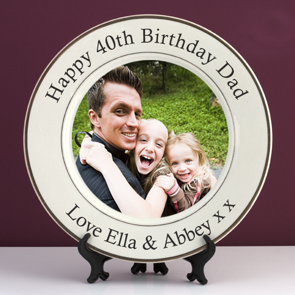 Personalised 40th Birthday Photo Plate