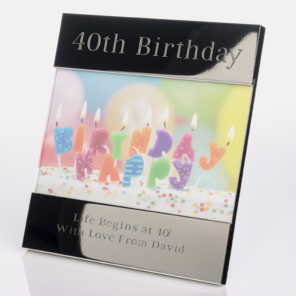 Engraved 40th Birthday Photo Frame