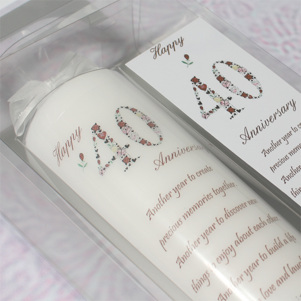 40th Wedding Anniversary Candle...