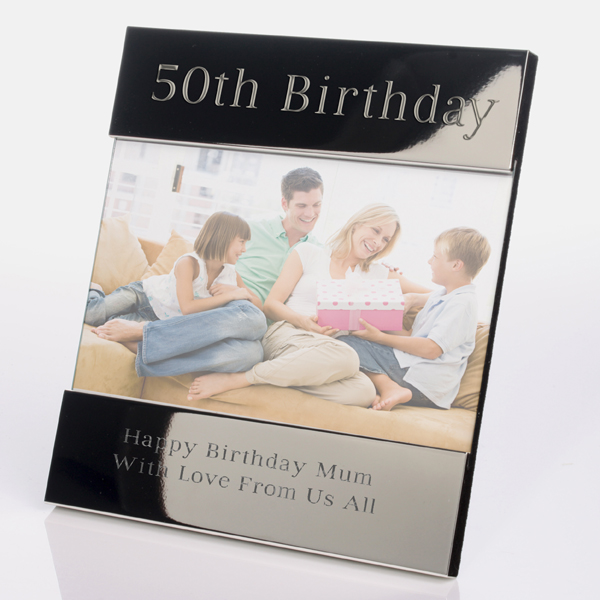 Engraved 50th Birthday Photo Frame