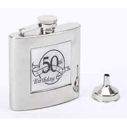 50th Birthday Hip Flask