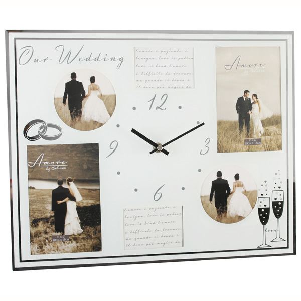 Glass Wedding Wall Clock The Gift Experience