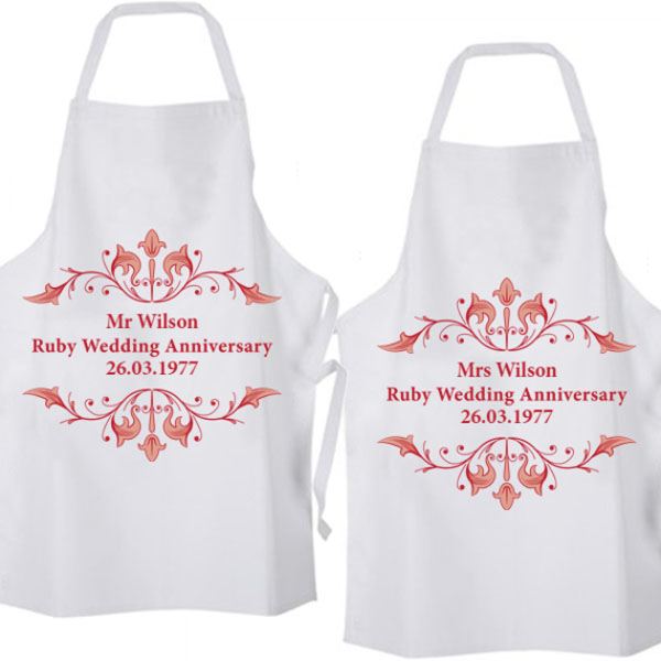 Personalised Ruby Anniversary Aprons The Gift Experience