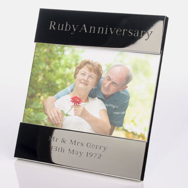Engraved Ruby Anniversary Photo Frame The Gift Experience