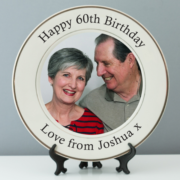 Personalised 60th Birthday Photo Plate
