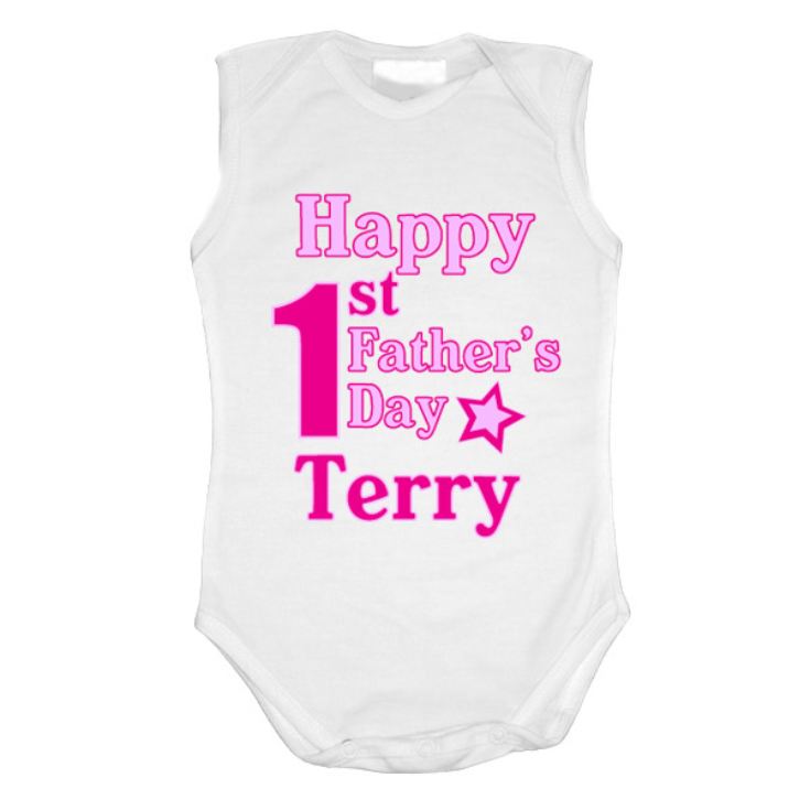 First Father's Day Personalised Baby Grow product image