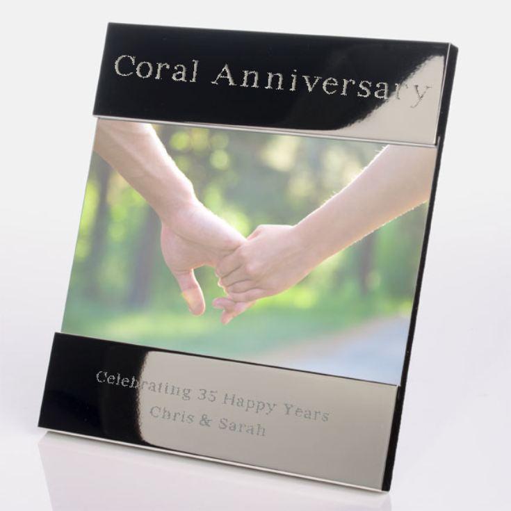 Engraved 35th (Coral) Anniversary Photo Frame product image