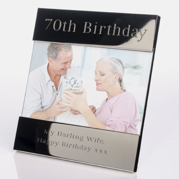 Engraved 70th Birthday Photo Frame product image