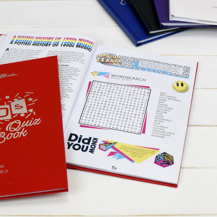 Personalised 1990s Music Quiz Book product image