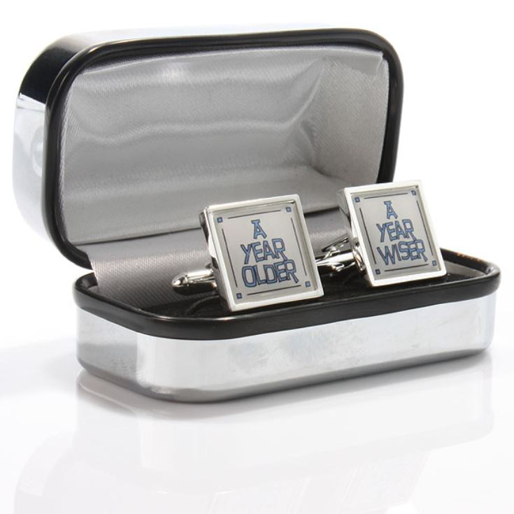 A Year Older A Year Wiser Personalised Cufflinks product image