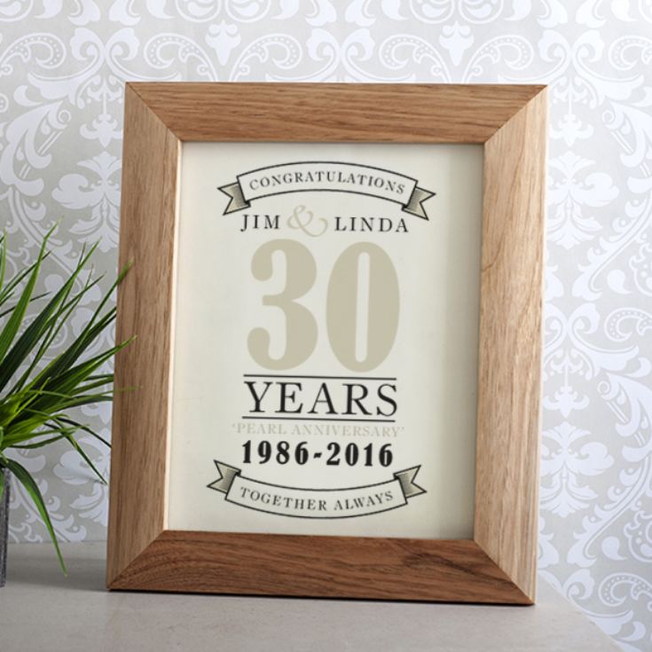Personalised Pearl Anniversary Print product image