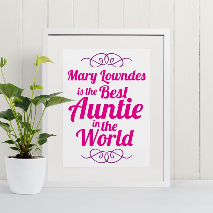 Personalised Best Auntie in the World Framed Print product image