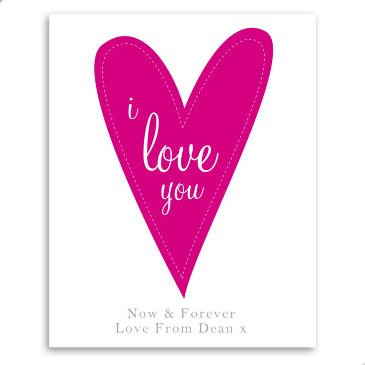 I Love You Personalised Framed Print - Pink product image
