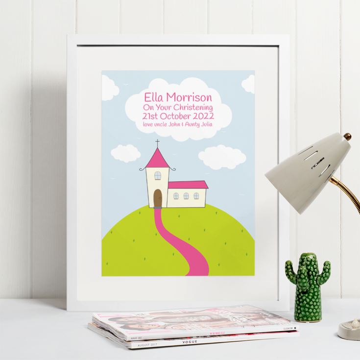 Personalised Girls Christening Framed Print product image