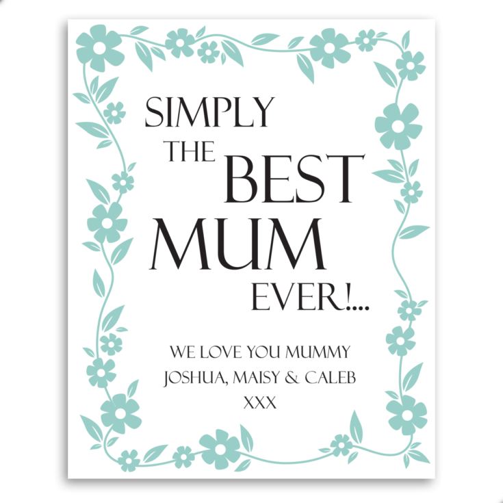 Personalised Simply The Best Mum Framed Print product image