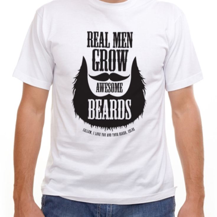 Personalised Real Men Grow Awesome Beards T-Shirt product image