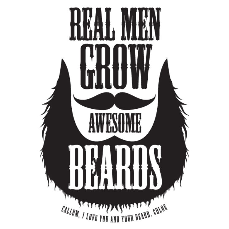 Personalised Real Men Grow Awesome Beards T-Shirt product image