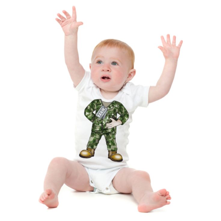 Personalised Army Baby Grow product image
