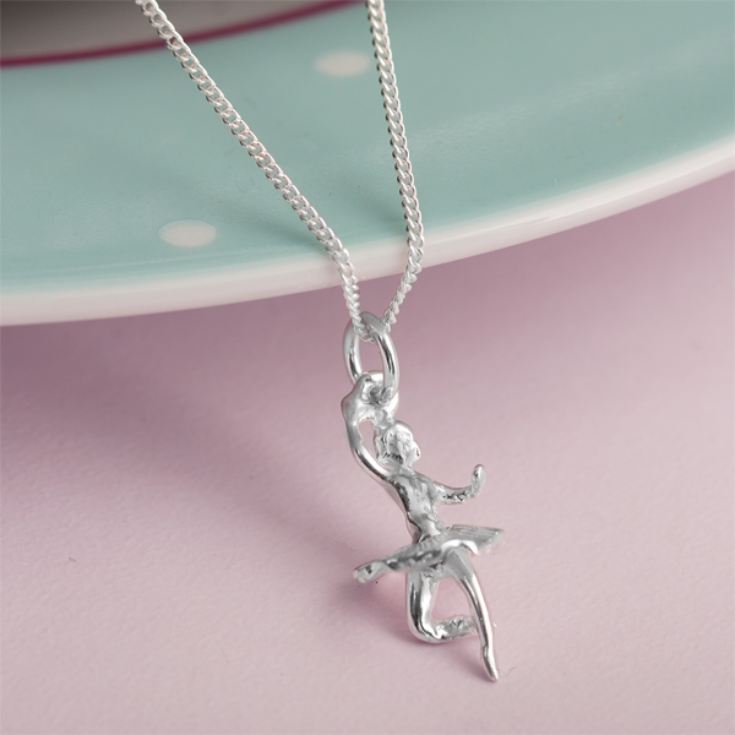 Sterling Silver Ballerina Necklace in Personalised Box product image