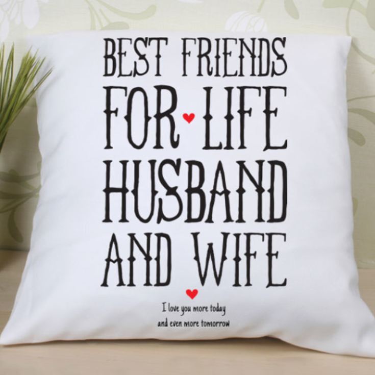Personalised Best Friends for Life Husband and Wife Cushion product image