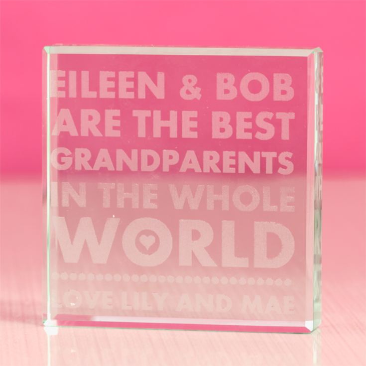 Personalised Best Grandparents in the World Glass Keepsake product image