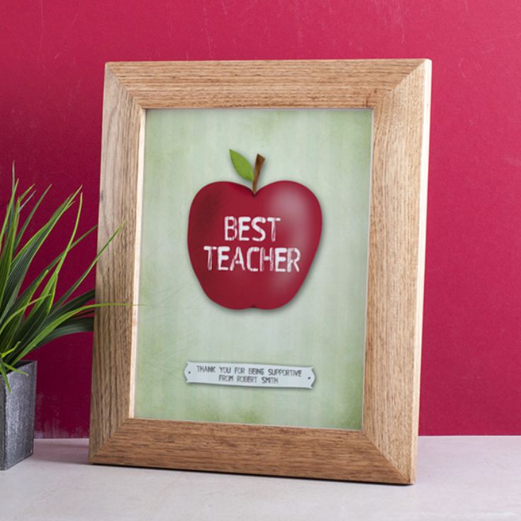 Personalised Best Teacher Apple Framed Print product image