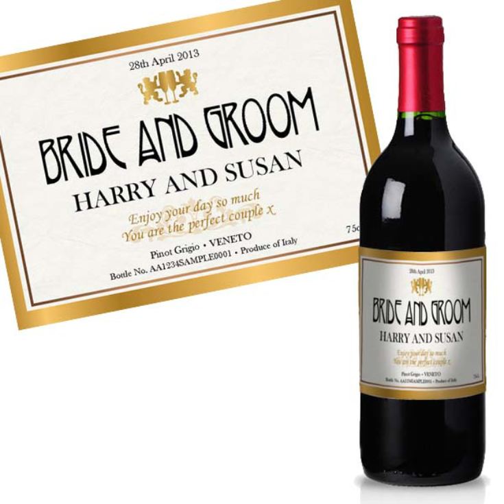 Bride and Groom Personalised Wine product image