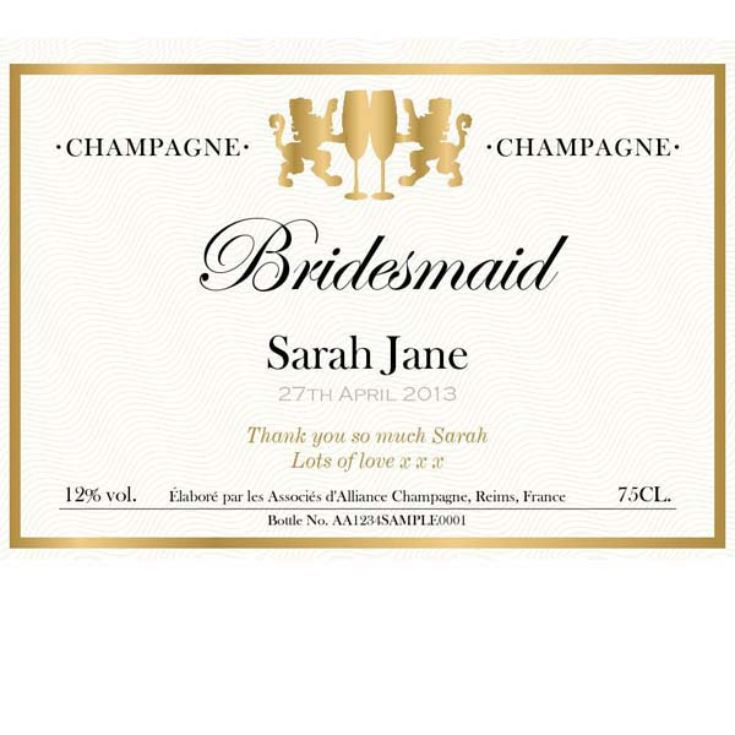 Bridesmaid Personalised Champagne product image