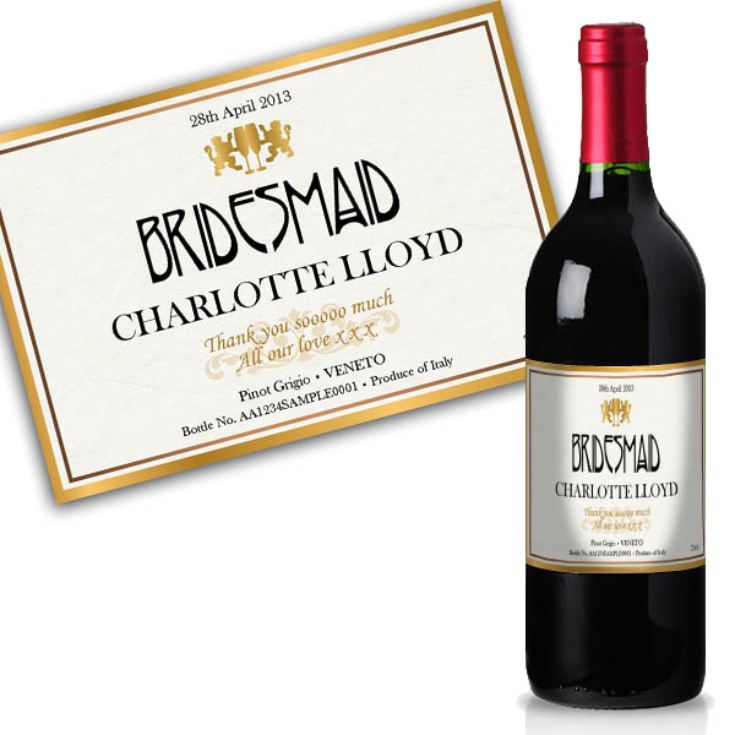 Bridesmaid Personalised Wine product image