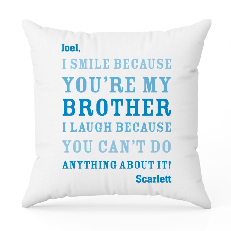 Personalised Brother Smile Cushion product image