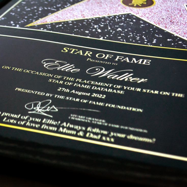 Personalised Star Of Fame product image