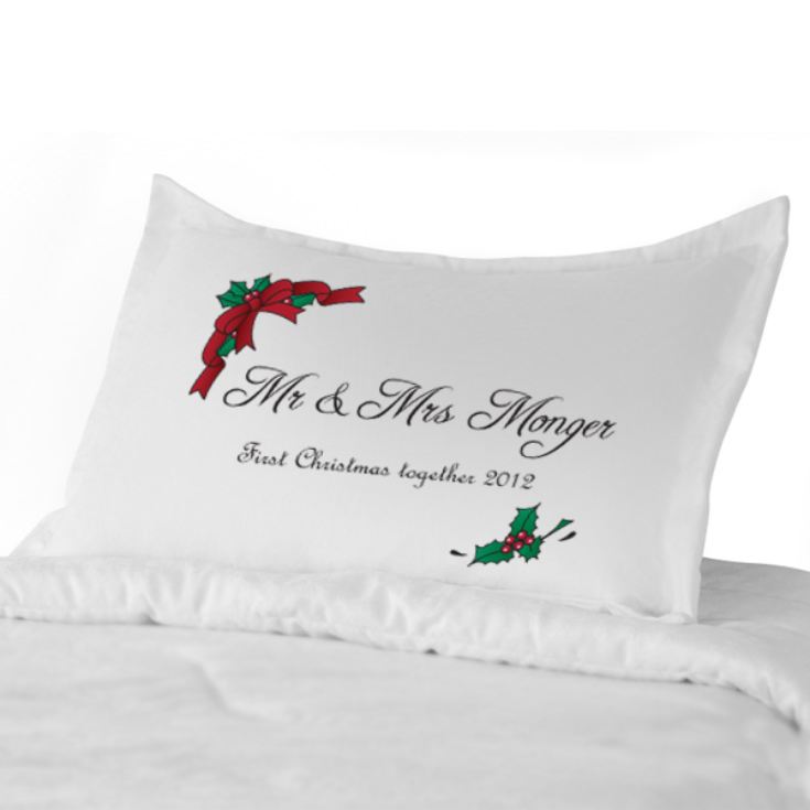 Personalised Christmas Mr & Mrs Pillowcases product image