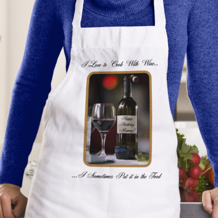 I Love To Cook With Wine Apron product image