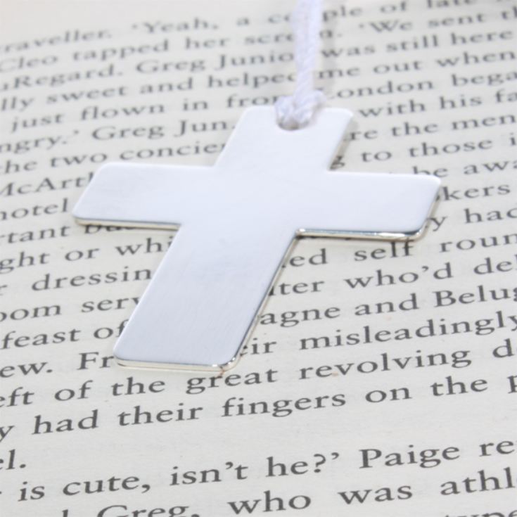 Engraved Silver Plated Cross Bookmark product image