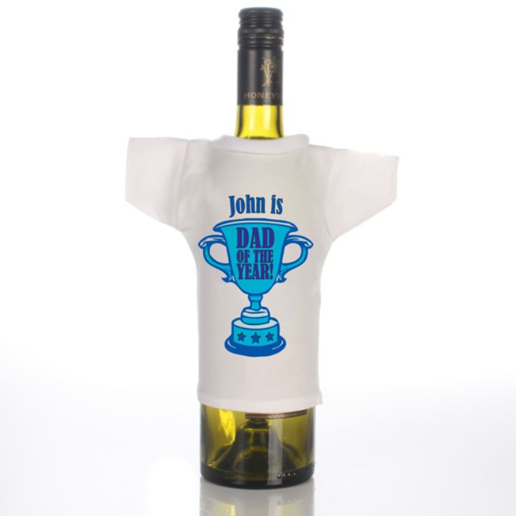 Dad of the Year Personalised Wine Bottle T-Shirt product image