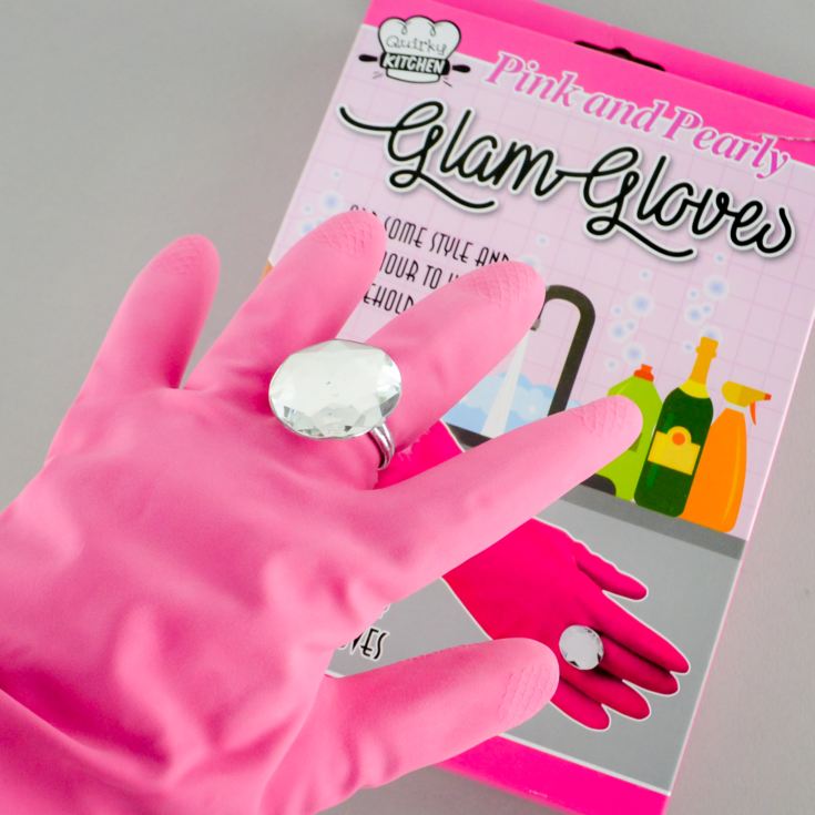 Pink & Pearly Washing Up Gloves product image