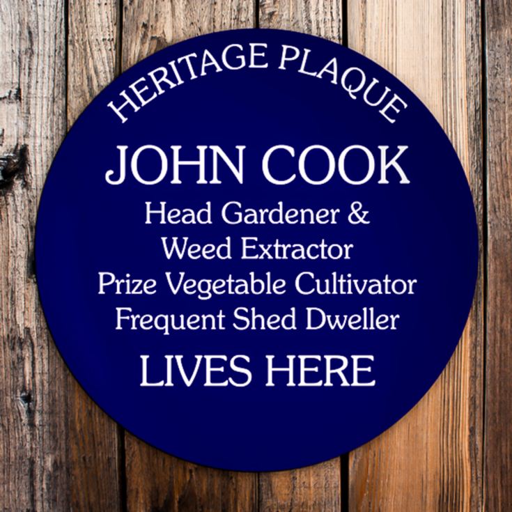 Personalised Spoof Blue Heritage Plaque product image